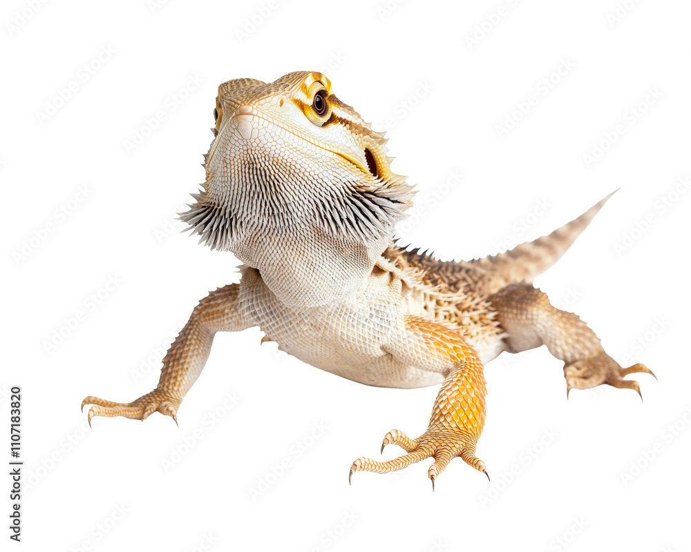 Obraz premium High-Quality PNG Bearded Dragon on White Isolated on White Background – High Resolution