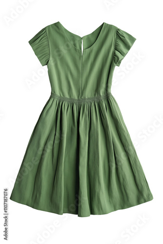 Isolated elegant pastel green summer dress.