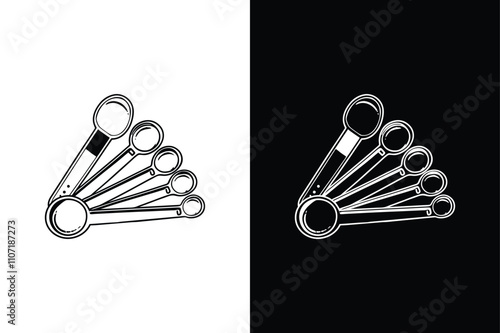 Measuring spoons icon icon vector on White Background Vector Art Illustration on white background.