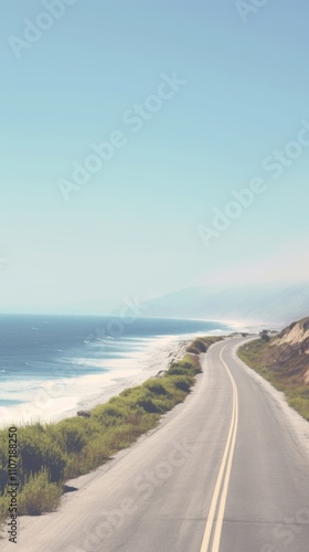 Aesthetic road beach landscape wallpaper shoreline outdoors horizon.