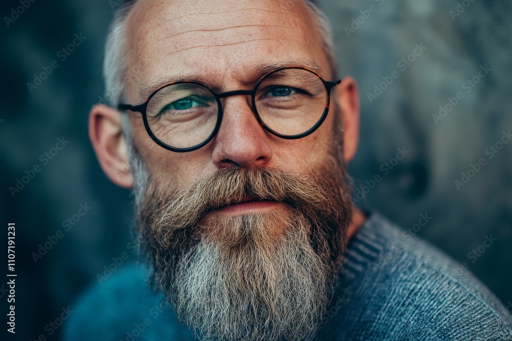A distinguished older man with a full beard and stylish glasses gazes into the camera, exuding wisdom and character, showcasing the beauty of aging and experience in his expression. A distinguished older man with a full beard and stylish glasses gazes into the camera, exuding wisdom and character, showcasing the beauty of aging and experience in his expression.