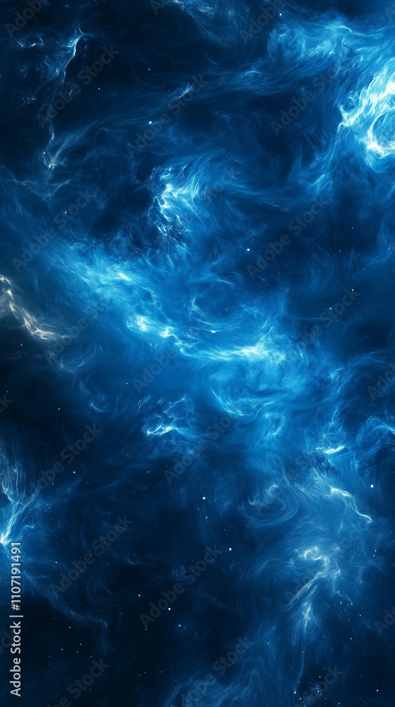 Blue swirling nebula, background for phone wallpaper, space theme Blue swirling nebula, background for phone wallpaper, space theme