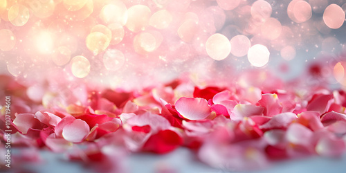 Wallpaper Mural Heart Sculpture Made of Red Rose Petals with Glowing Lights Torontodigital.ca