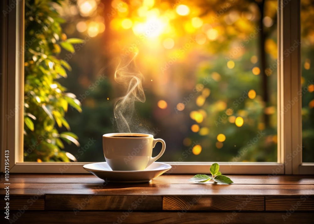Cozy Morning Vibes: A Cup of Coffee on the Edge of a Window with Bokeh Effect, Perfect for Capturing the Essence of Relaxation and Warmth in Your Home Decor Photography Cozy Morning Vibes: A Cup of Coffee on the Edge of a Window with Bokeh Effect, Perfect for Capturing the Essence of Relaxation and Warmth in Your Home Decor Photography