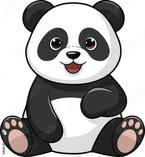 Vector panda cute cartoon character vector, illustration