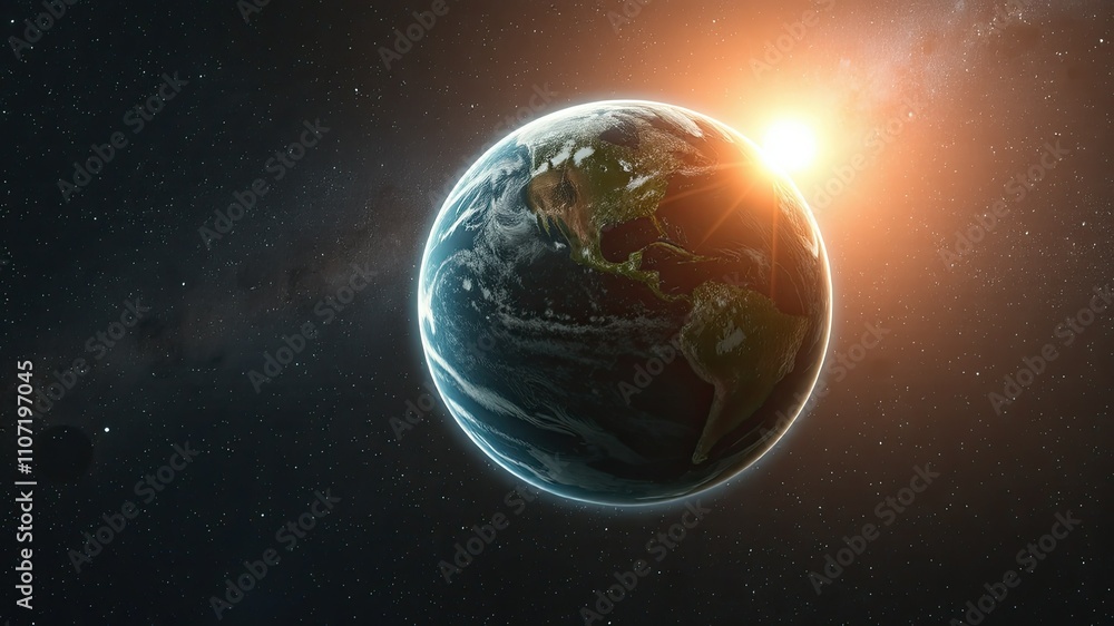 Naklejka premium earth and moon