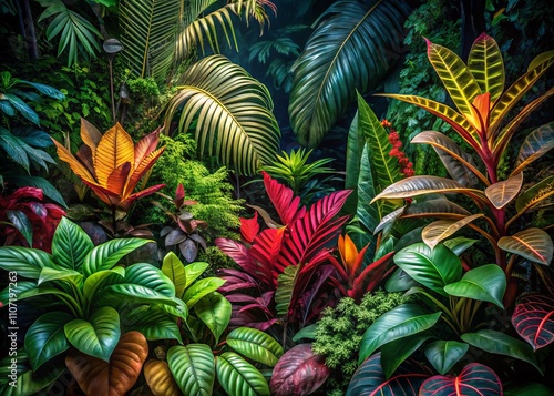 Captivating Diversity of Tropical Plants: A Close-Up Exploration of Nature's Vibrant Flora in Lush Rainforests Showcasing Unique Leaves, Flowers, and Ecosystems