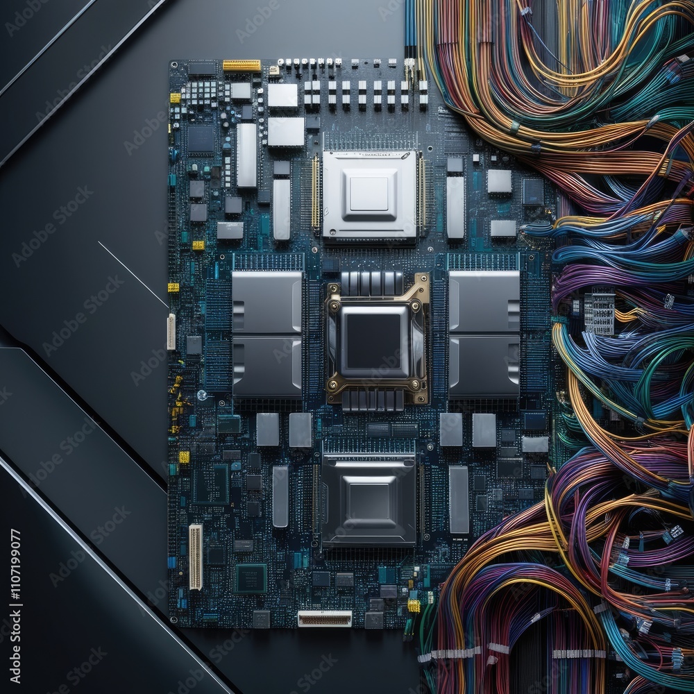 Fototapeta premium Aerial view of a intricately designed hightec
