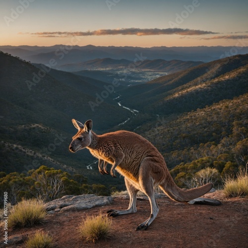 Write a rhyming story about a kangaroo jumping over mountains.

 photo