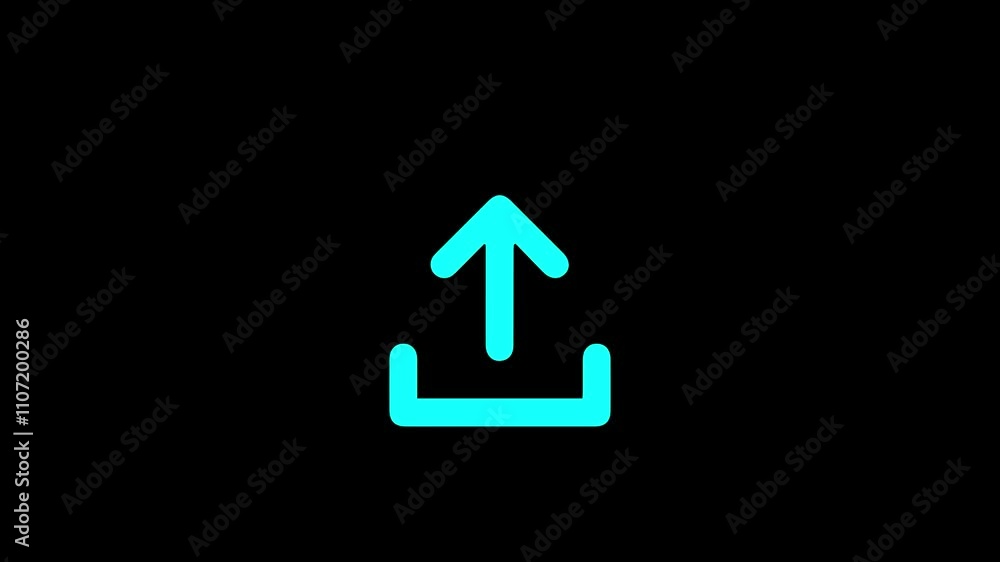 Upload Icon Moving Upload icon animation on black background. upload arrow icon animation ...