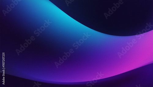 Dark purple blue black abstract grainy background, glowing vibrant color gradient shape, noise texture poster header banner cover design