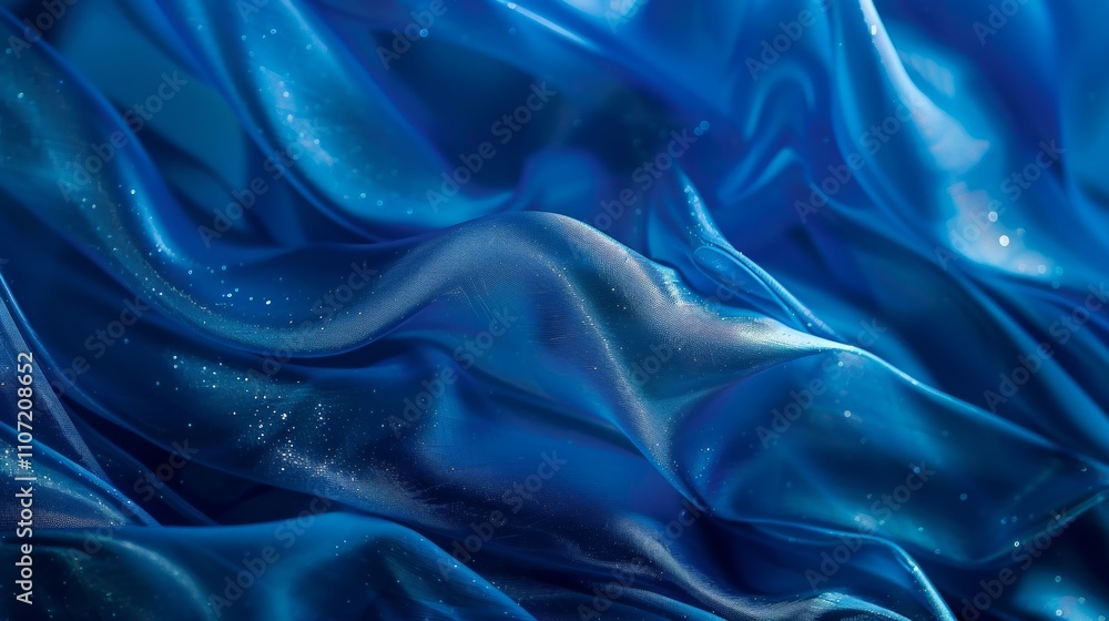 Obraz premium Blue satin fabric