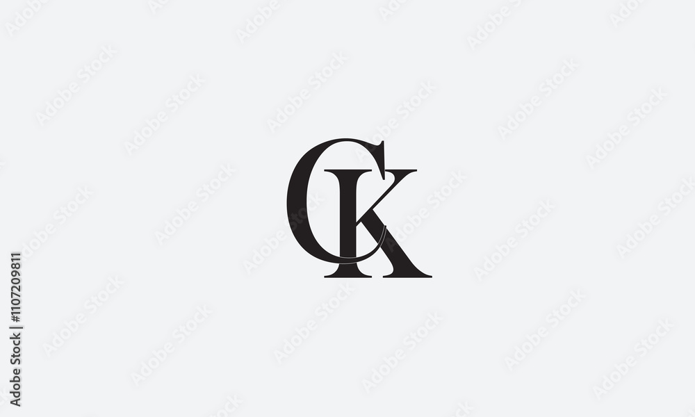 CK, KC, K, C Abstract Letters Logo Monogram CK, KC, K, C Abstract Letters Logo Monogram