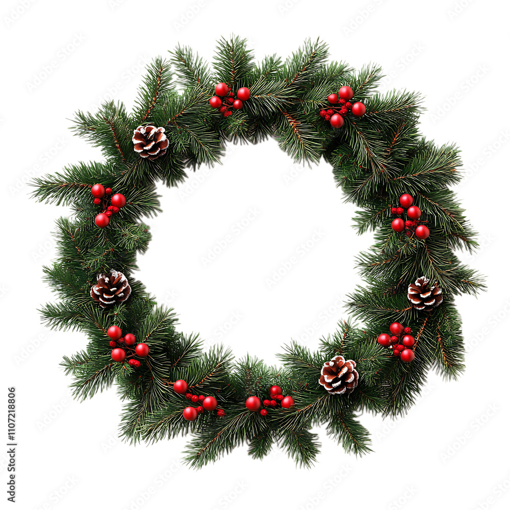 Christmas wearth, on white background christmas decoration. Winter holiday design.
Christmas wearth, on white background christmas decoration. Winter holiday design.
