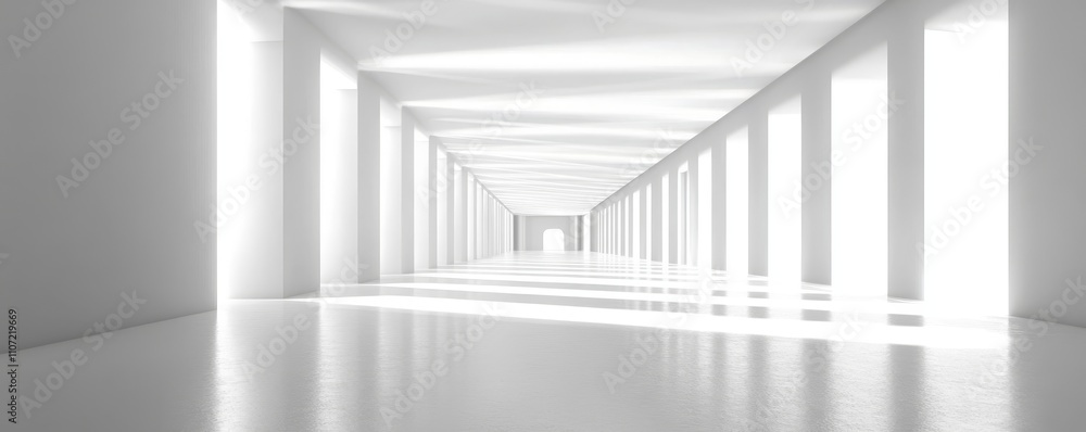 Fototapeta premium 3D Light White Background, Generative AI