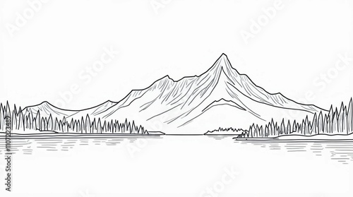 Banff National Park Line Art