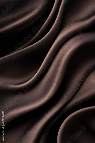 Elegant Brown Silk Fabric Waves: Luxurious Textured Background for Design and Decoration Projects