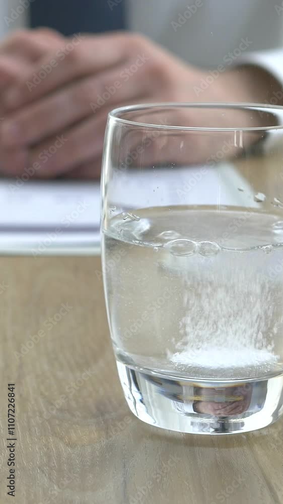 Effervescent tablet dissolving into water Effervescent tablet dissolving into water