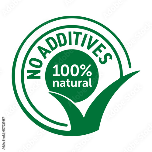 No Additives, 100 Natural - label in organic minimalism style