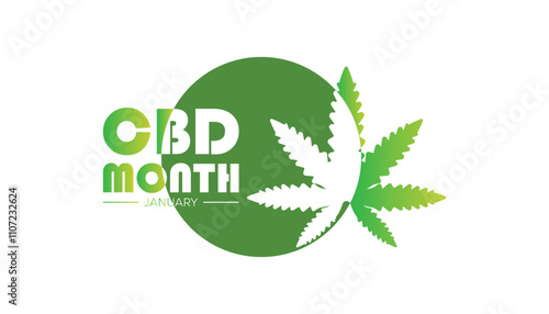 National CBD Month observed each year during January. Healthcare Medical Awareness concept. Vector template for banner, greeting card, poster with background.