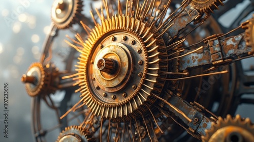 Wallpaper Mural Solar-Powered Kinetic Sculpture with Spinning Gears Torontodigital.ca