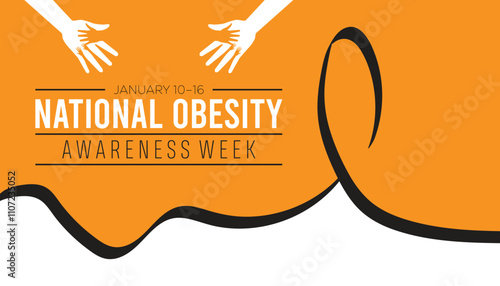 National Obesity Awareness Week observed each year during January. Healthcare Medical Awareness concept. Vector template for banner, greeting card, poster with background.