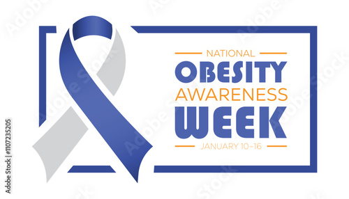 National Obesity Awareness Week observed each year during January. Healthcare Medical Awareness concept. Vector template for banner, greeting card, poster with background.