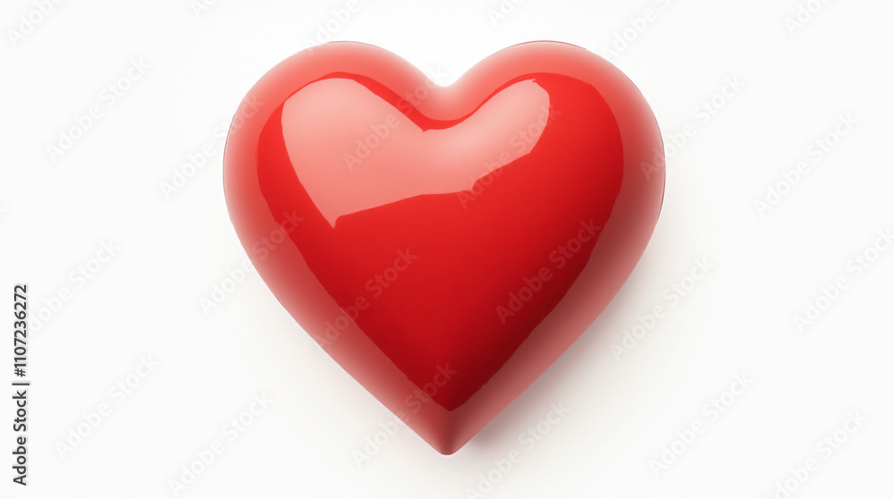 Fototapeta premium Minimalist Red Heart Design on White Background