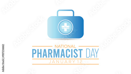 National Pharmacist Day observed each year during January. Healthcare Medical Awareness concept. Vector template for banner, greeting card, poster with background.