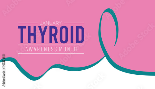 Thyroid Awareness Month observed each year during January. Healthcare Medical Awareness concept. Vector template for banner, greeting card, poster with background.