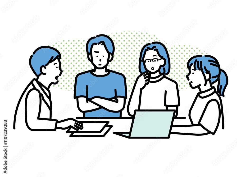 医療チームの会議のイラスト 医療チームの会議のイラスト