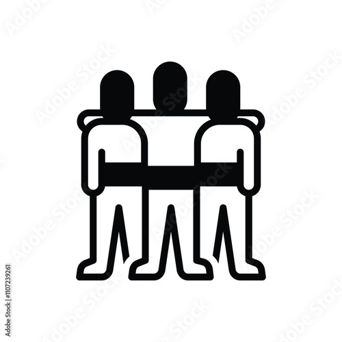 Black solid icon for friendship