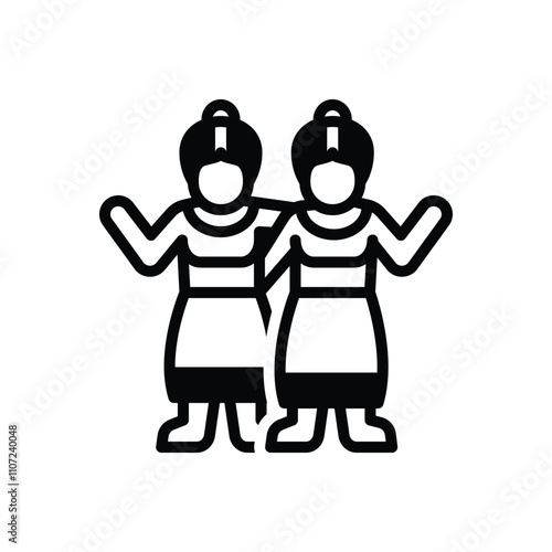 Black solid icon for bff
