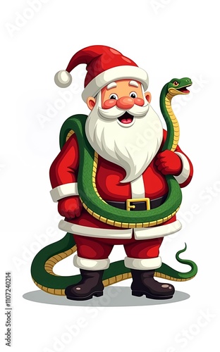 santa claus and snake cartoon