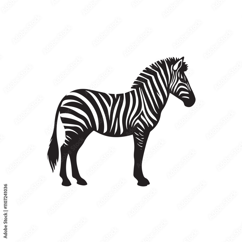 Obraz premium Zebra icon vector symbol design art illustration