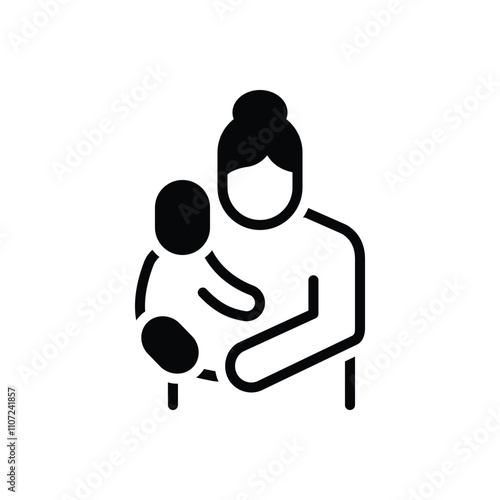 Black solid icon for mother