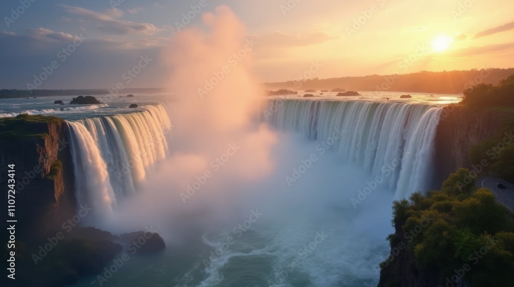 Fototapeta premium Radiant Victoria Falls Water Mist