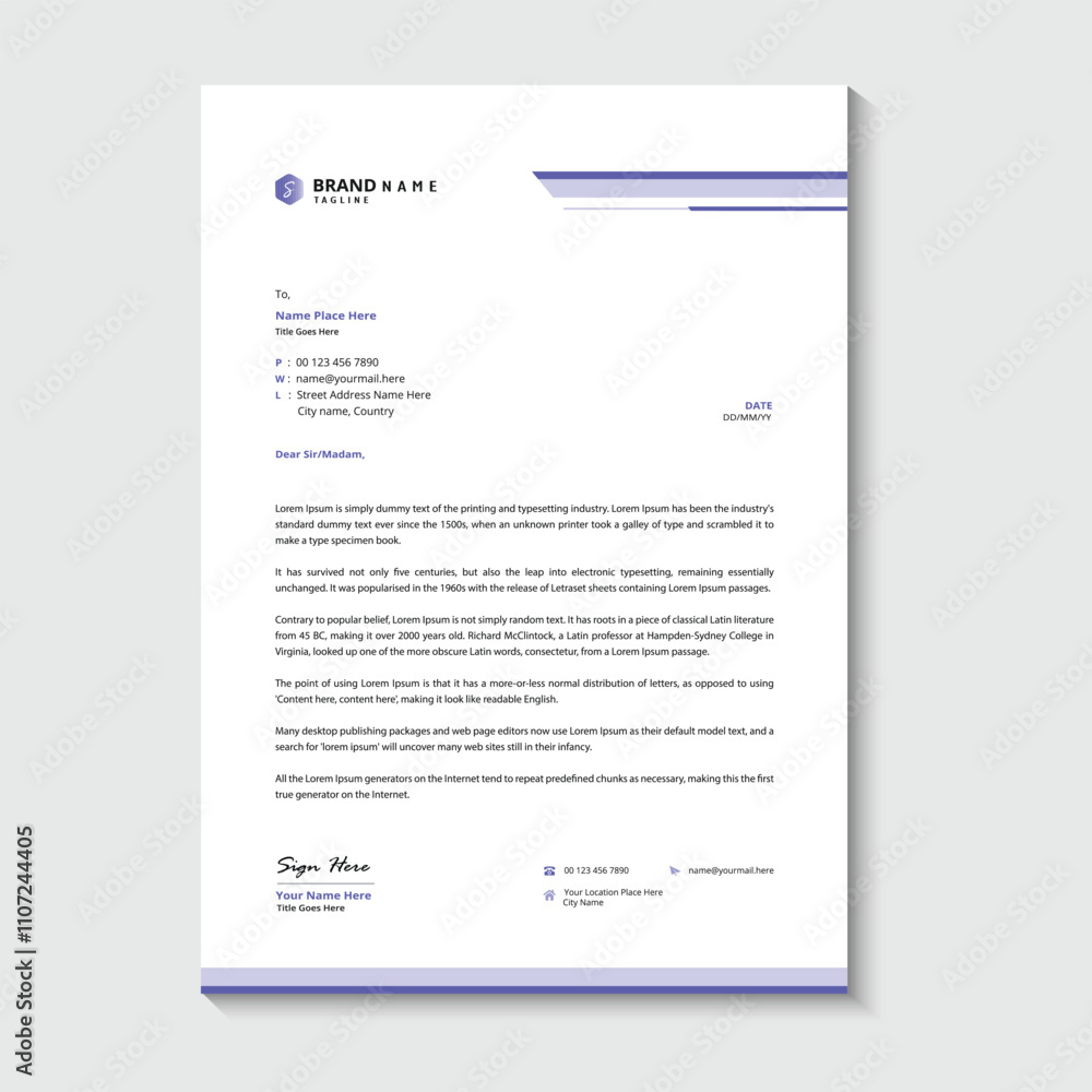 Business style letterhead design Business style letterhead design