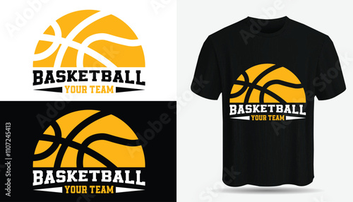 Basketball Sports t-shirt design. Basketball typography, t-shirt graphics, Basketball T shirt design vector illustration.