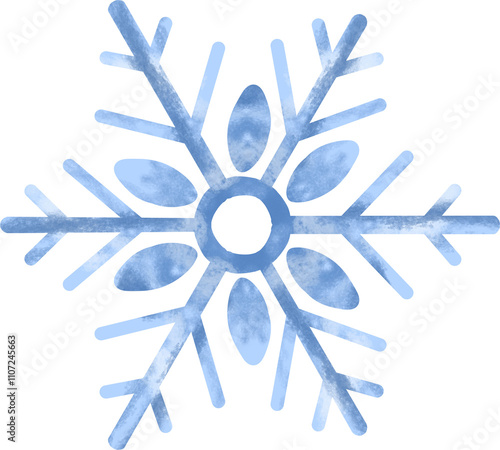 watercolor illustration of snowflake