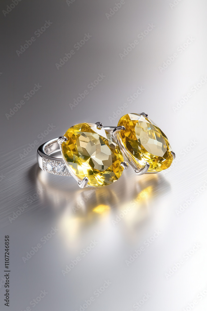 Exquisite Yellow Gemstone Ring Set in Lustrous Silver: A Stunning Blend of Luxury and Elegance Exquisite Yellow Gemstone Ring Set in Lustrous Silver: A Stunning Blend of Luxury and Elegance