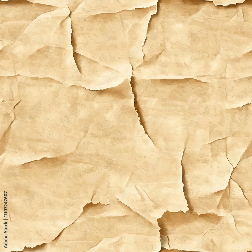 Beige Wrinkled Ripped Paper Seamless Pattern Texture Beige Wrinkled Ripped Paper Seamless Pattern Texture