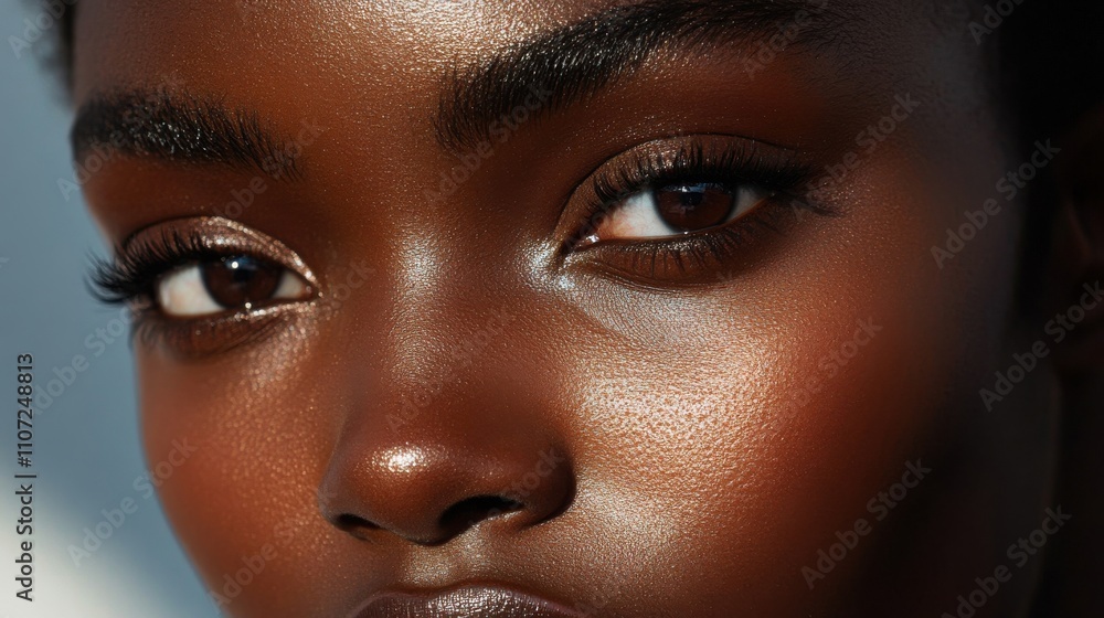 Close-Up Portrait of Beautiful Dark Skin Model Close-Up Portrait of Beautiful Dark Skin Model