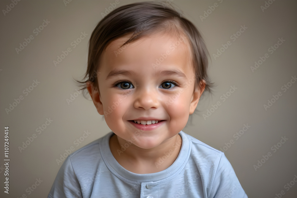 Portrait of smiling baby looking happy and content Portrait of smiling baby looking happy and content