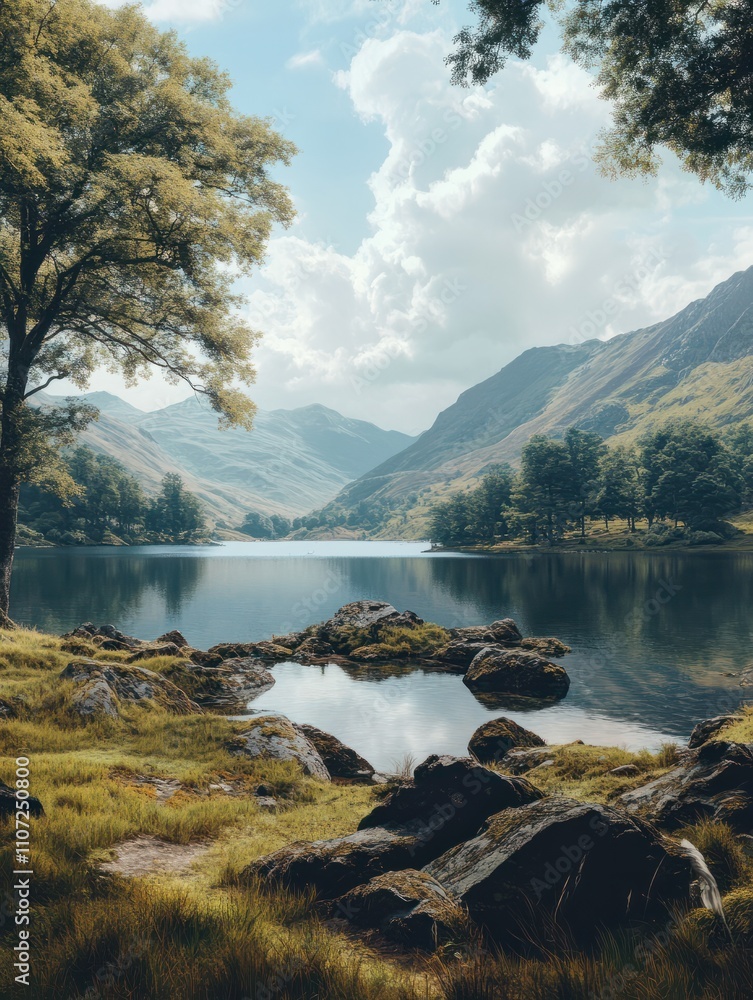 Beautiful views of a lake in the Lakes District. Beautiful views of a lake in the Lakes District.