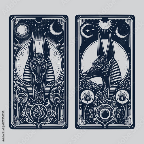 mystical anubis tarot tattoo for spiritual art