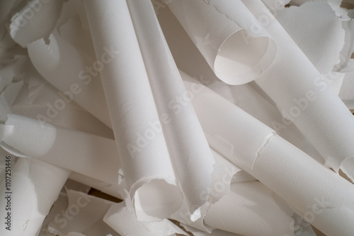 Rolls of white paper make for an interesting backdrop and texture