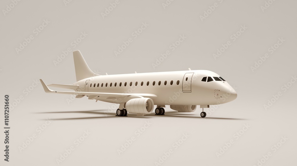 A sleek, white airplane model sits against a neutral background, highlighting its aerodynamic design and elegance. A sleek, white airplane model sits against a neutral background, highlighting its aerodynamic design and elegance.