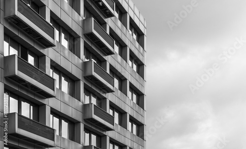 Partial view of residential high-rise building photo