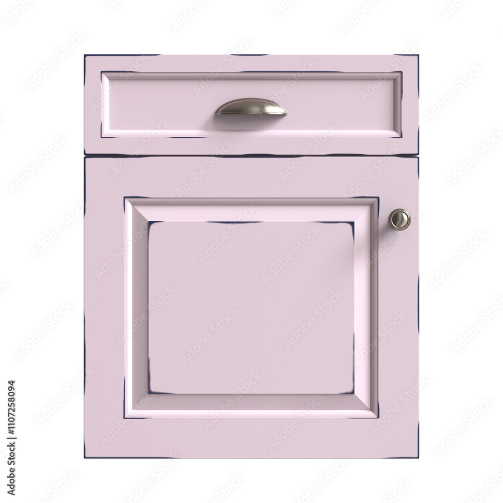 3d render of aged pink kitchen facade, doors for kitchen cabinets 3D rendering , front view 3d render of aged pink kitchen facade, doors for kitchen cabinets 3D rendering , front view